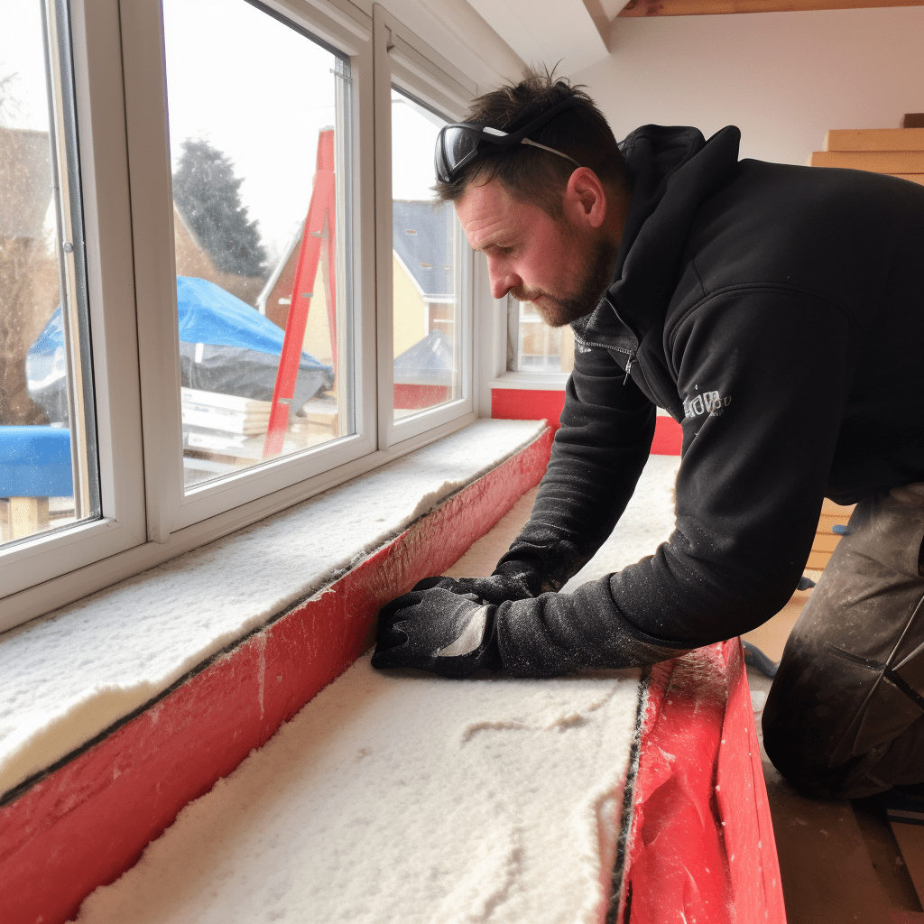 Celotex being cut insulation